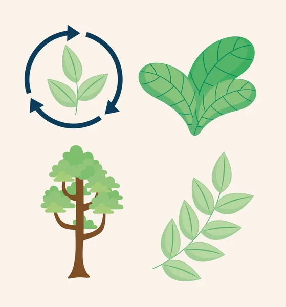 Φύλλα και δέντρο — Διανυσματικό Αρχείο