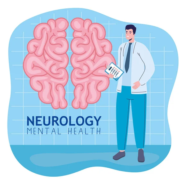 Neurolog człowiek lekarz — Wektor stockowy