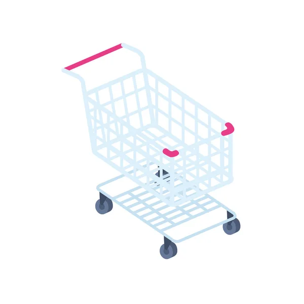 Isometric cart shopping — Stock Vector