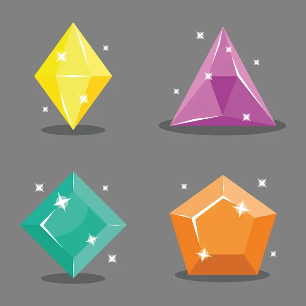 Conjunto de gemas de iconos — Vector de stock