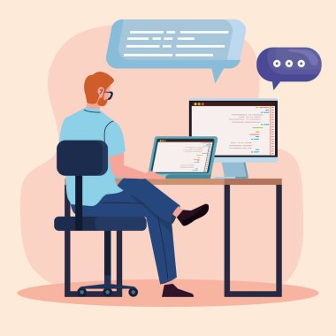 Çalışma alanındaki programcı bilgisayarlar