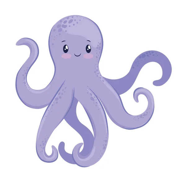 Cute octopus animal — Stock Vector