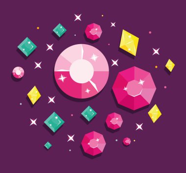 Renkli kristaller kümesi