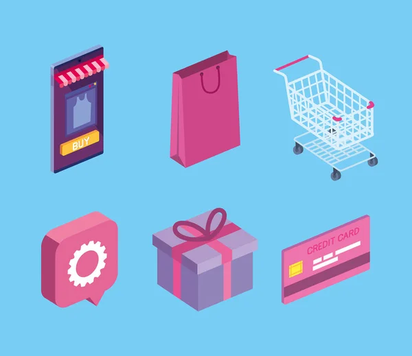 Iconos de compras en línea — Archivo Imágenes Vectoriales