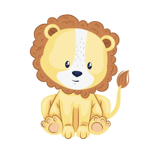 Cute lion animal — Stock Vector