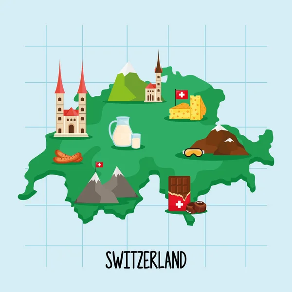 Карта Швейцарии — стоковый вектор