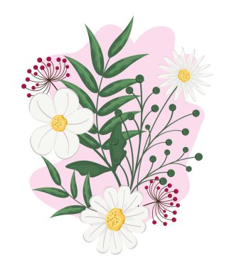 set of white flowers