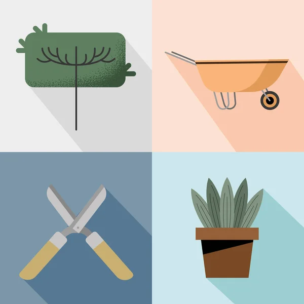 Четыре иконы садоводства — стоковый вектор