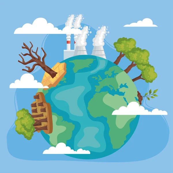 Κόσμος με περιβαλλοντικά θέματα — Διανυσματικό Αρχείο