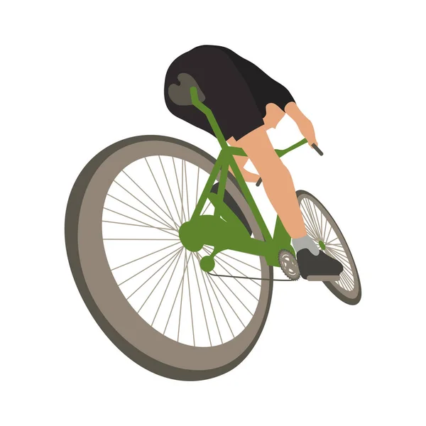 Ciclista vista lateral — Vector de stock