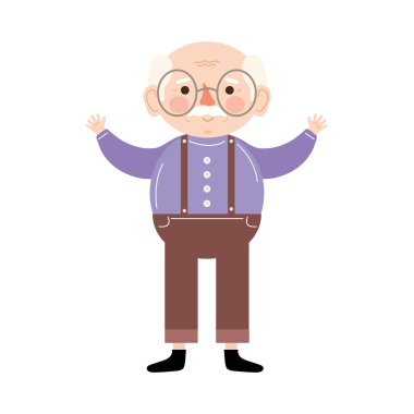 Büyükbaba gözlüklü.