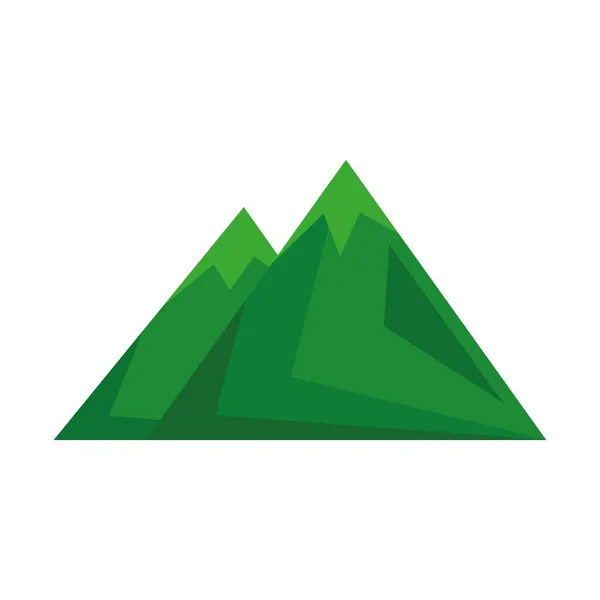 Icono de montañas verdes — Vector de stock