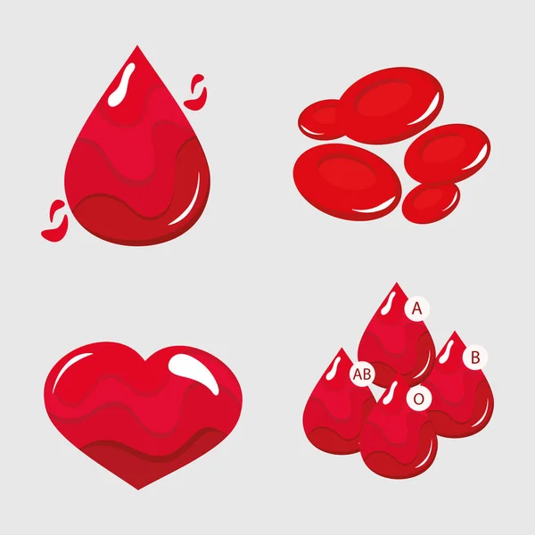 Sangue donare icone — Vettoriale Stock
