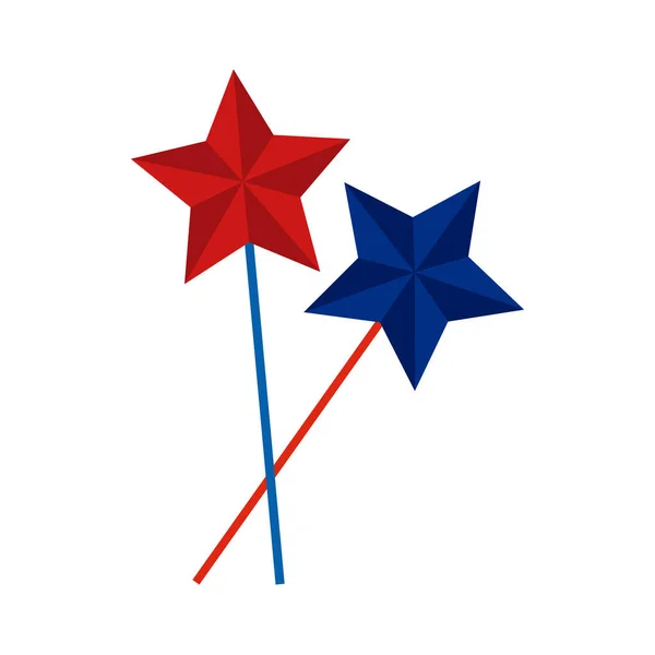 Estrelas azuis e vermelhas — Vetor de Stock