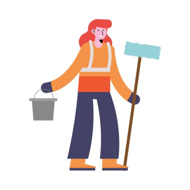 Kovayla temizlik yapan kadın