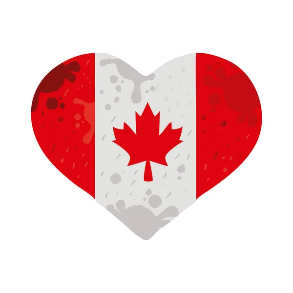 Canada flag heart — Stock Vector