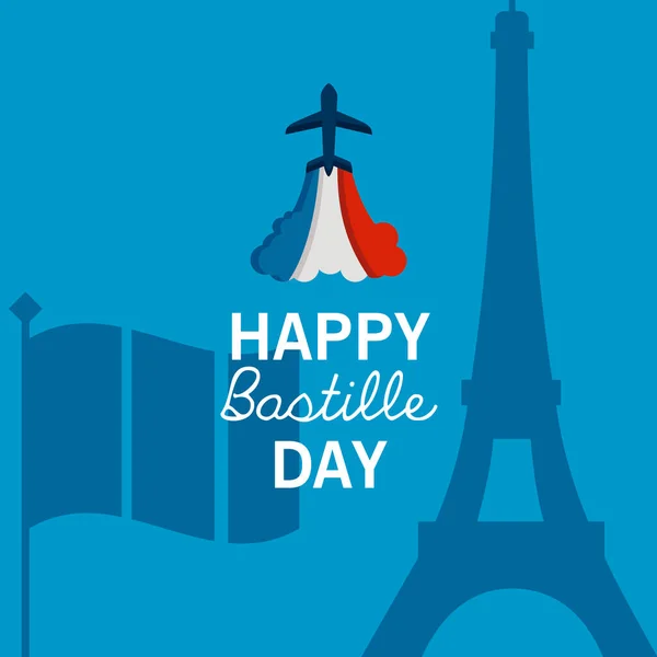 Postal de france Bastille — Vector de stock