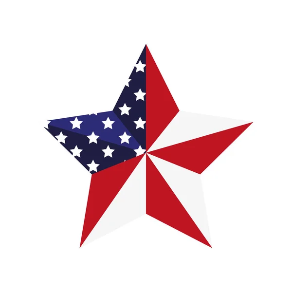 Bandeira dos EUA em estrela — Vetor de Stock