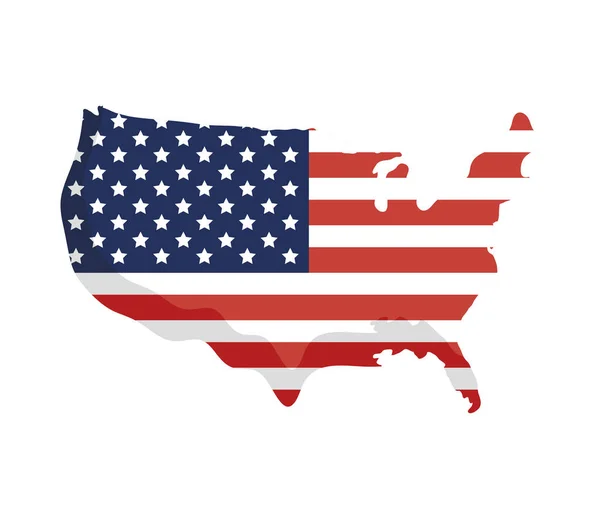 Bandeira dos EUA no mapa — Vetor de Stock