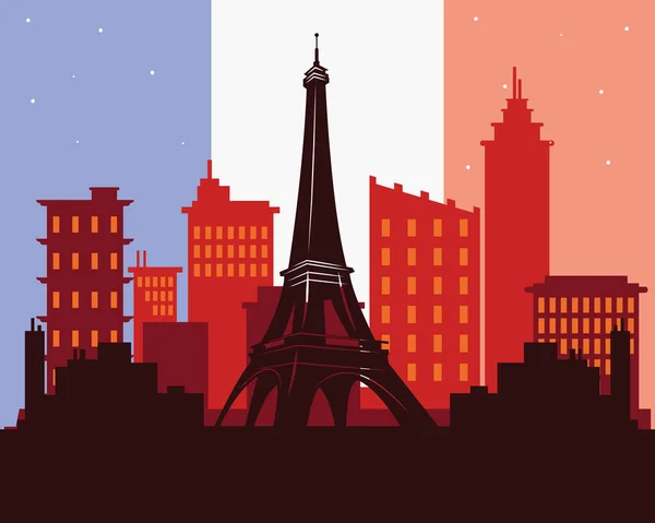 Pariská scéna Bastille Day — Stockový vektor