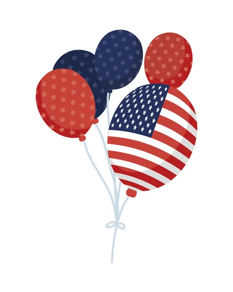 Usa flagga ballonger helium — Stock vektor