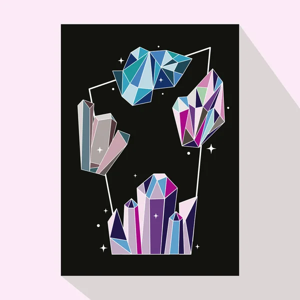 Diseño de gemas de cristal — Vector de stock
