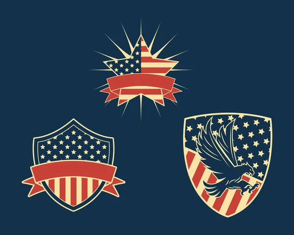 Ensemble de badges américains — Image vectorielle