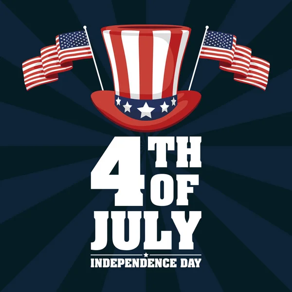 Etats-Unis Affiche du jour de l'indépendance — Image vectorielle