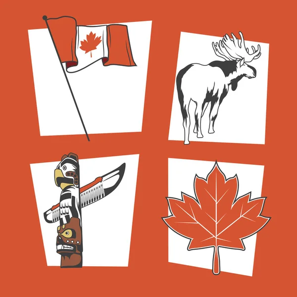 Canada jour quatre articles — Image vectorielle