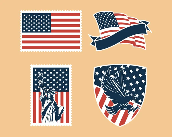 Set badge Usa — Vettoriale Stock