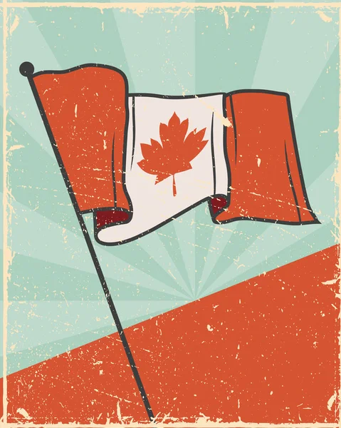 Drapeau vintage canada — Image vectorielle