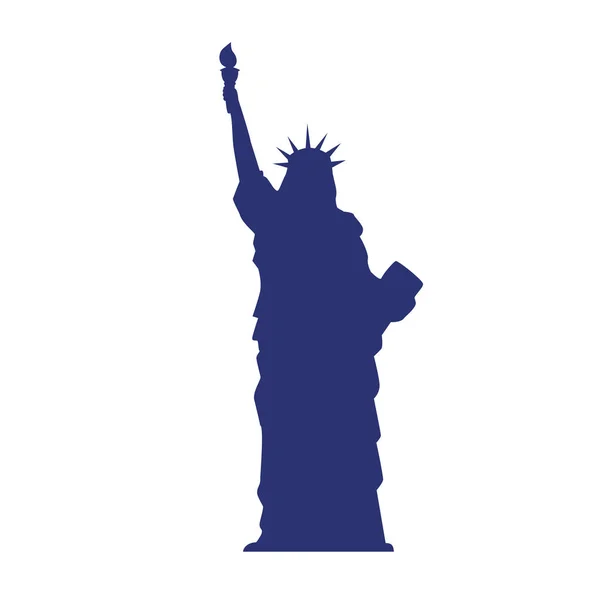 Liberty statue silhouette — Stock Vector