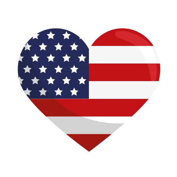 Estados Unidos corazón — Vector de stock