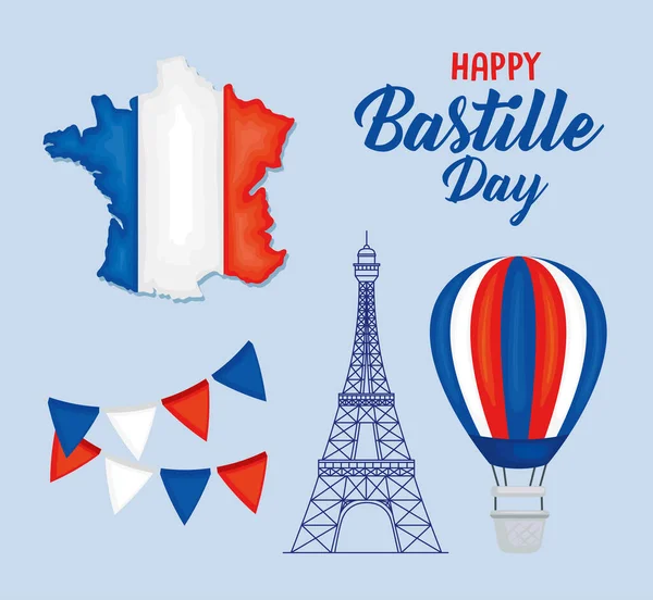 Glücklicher Bastille-Tag — Stockvektor