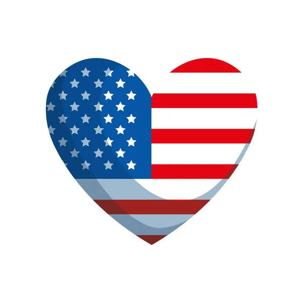 Estados Unidos corazón — Vector de stock