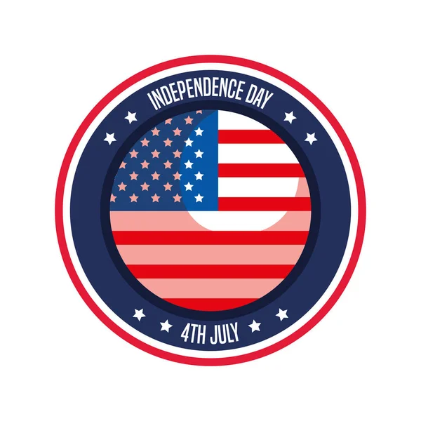 Bouton drapeau jour de l'indépendance — Image vectorielle