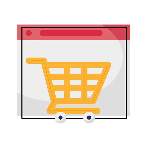 Shopping cart on website — Stock Vector