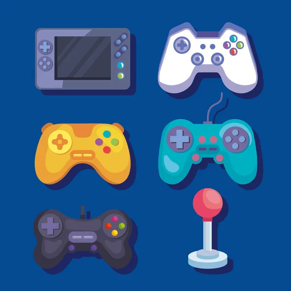 Grupo de iconos controles de videojuegos — Vector de stock