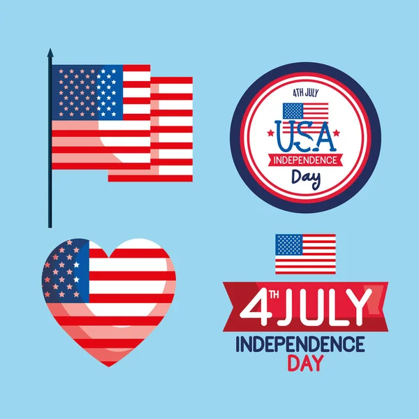 Independence day icon set — Stock Vector