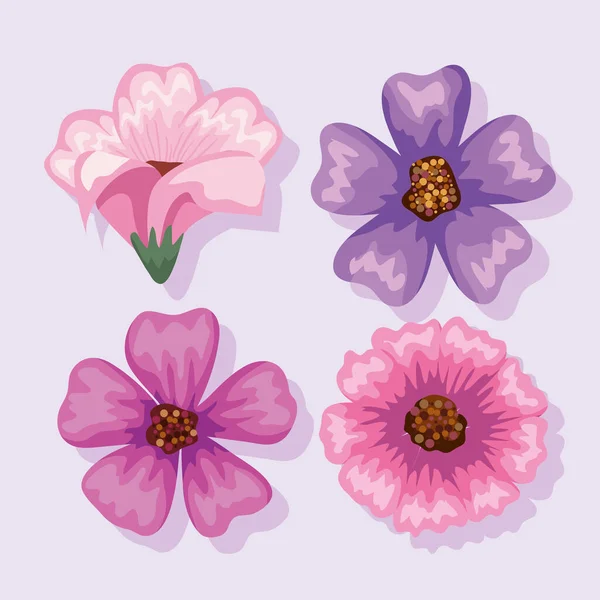 Fleurs icône ensemble — Image vectorielle