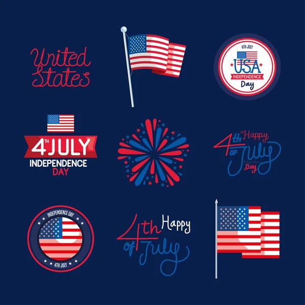 Independence day icon collection — Stock Vector