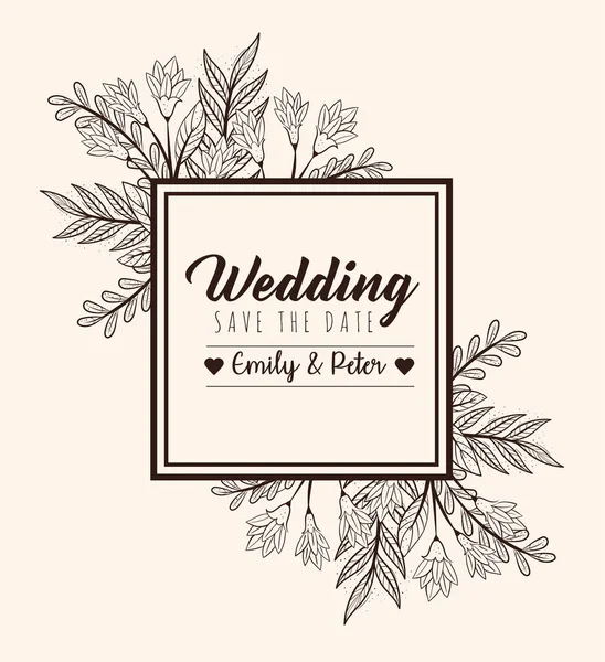 Wedding frame design — Stock Vector