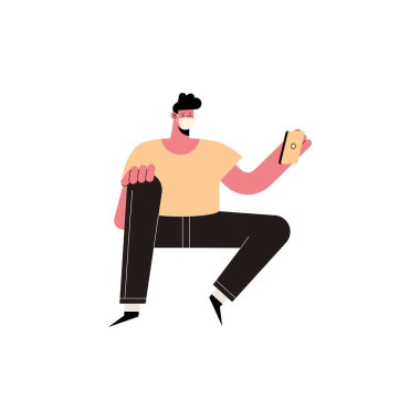 Akıllı telefon kullanan adam.