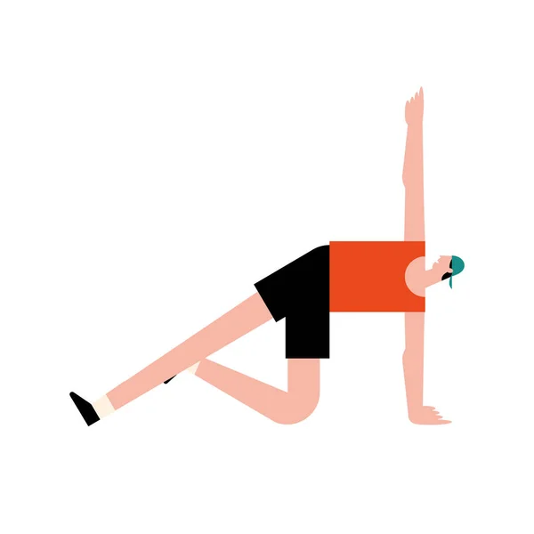 Hombre practicando gimnasia — Vector de stock