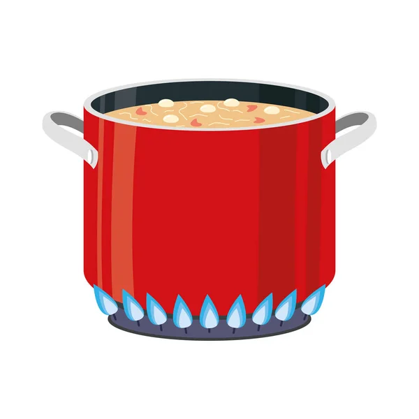 Olla de cocina sopa de cocina — Vector de stock