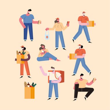 Sekiz teslimat işçisi