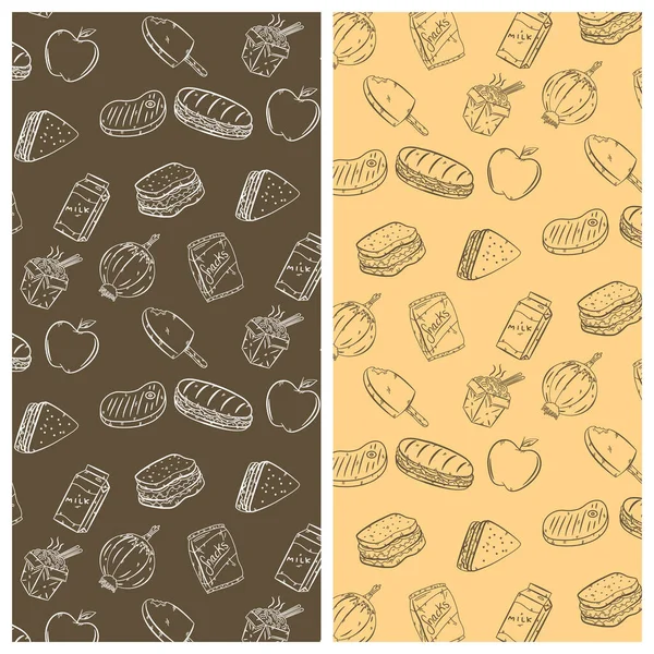 Padrões de doodle fast food —  Vetores de Stock