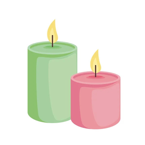 Ізольовані свічки спа — стоковий вектор