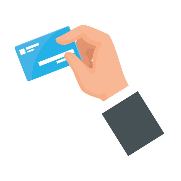 Mão com cartão de crédito — Vetor de Stock