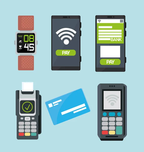 Set di icone di pagamento online — Vettoriale Stock